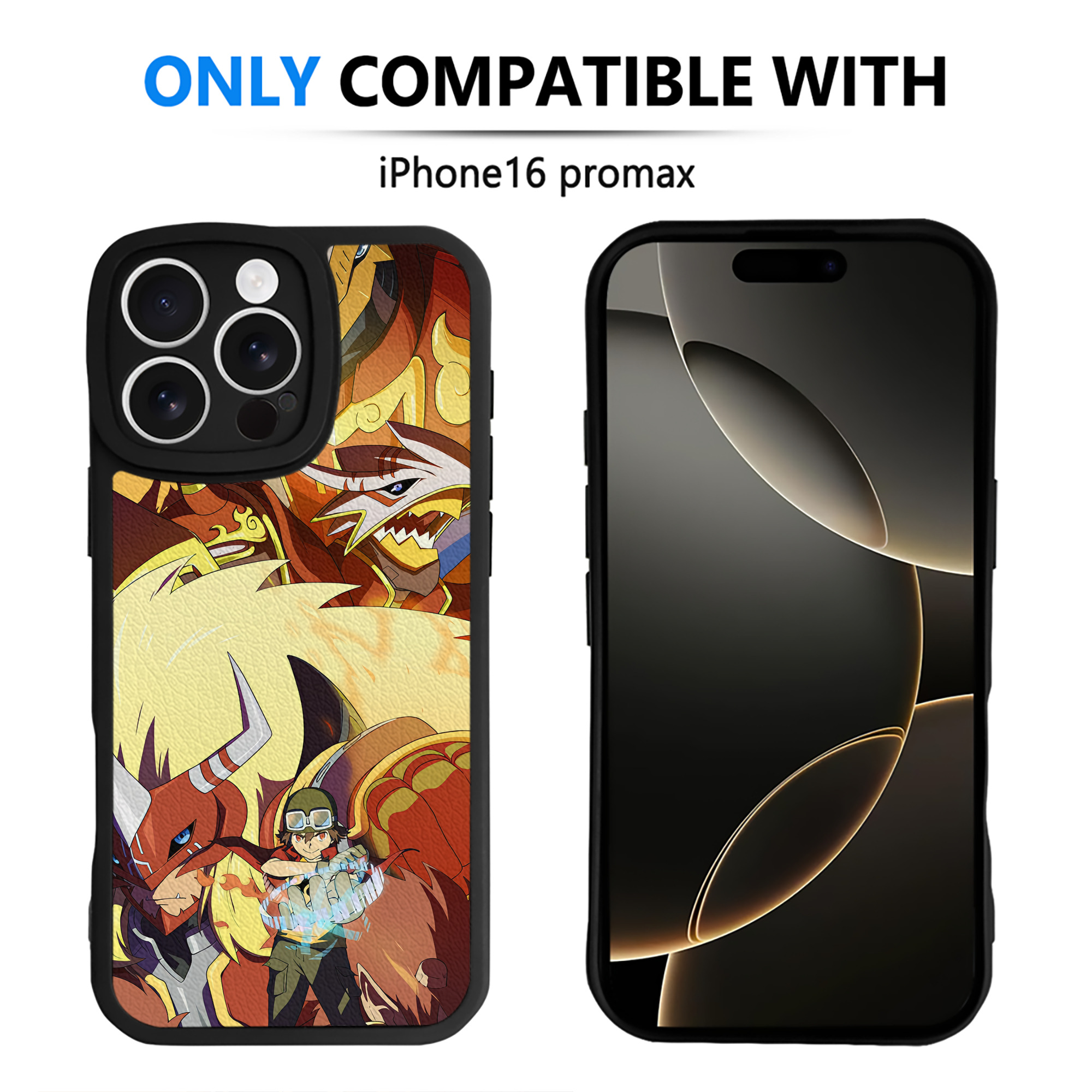 （画像用） Digimon デジタルモンスター/デジモン 【iPhone 16シリーズ対応】シリコンスマホケース（レザー調） 材質：シリコン